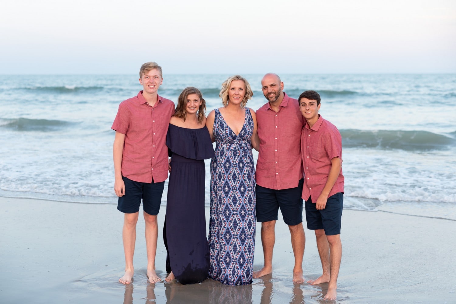 Family portrait in front of the ocean - Huntington Beach State Park