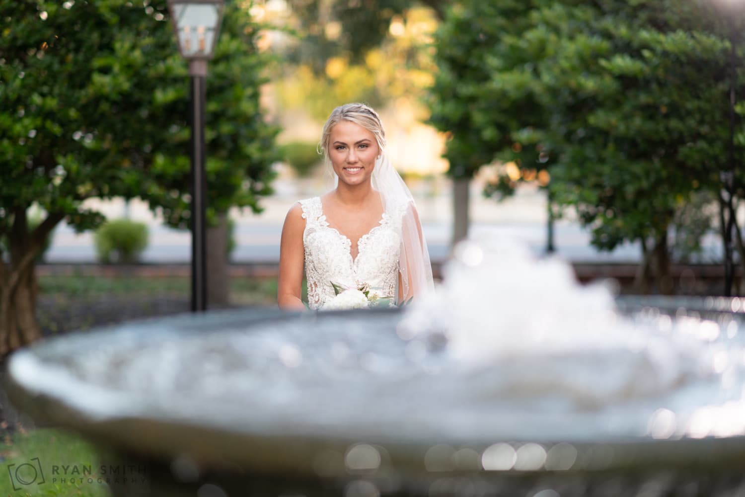 Portrait behind the courthouse fountain - Conway River Walk