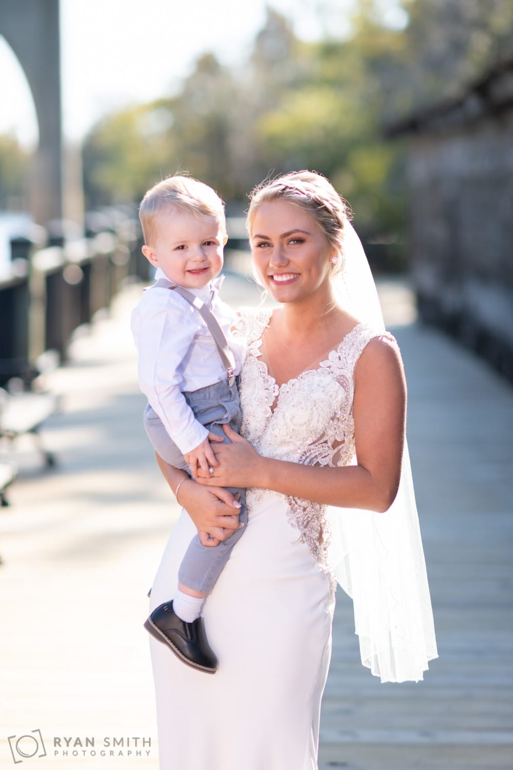 Bride and ring bearer  - Conway River Walk