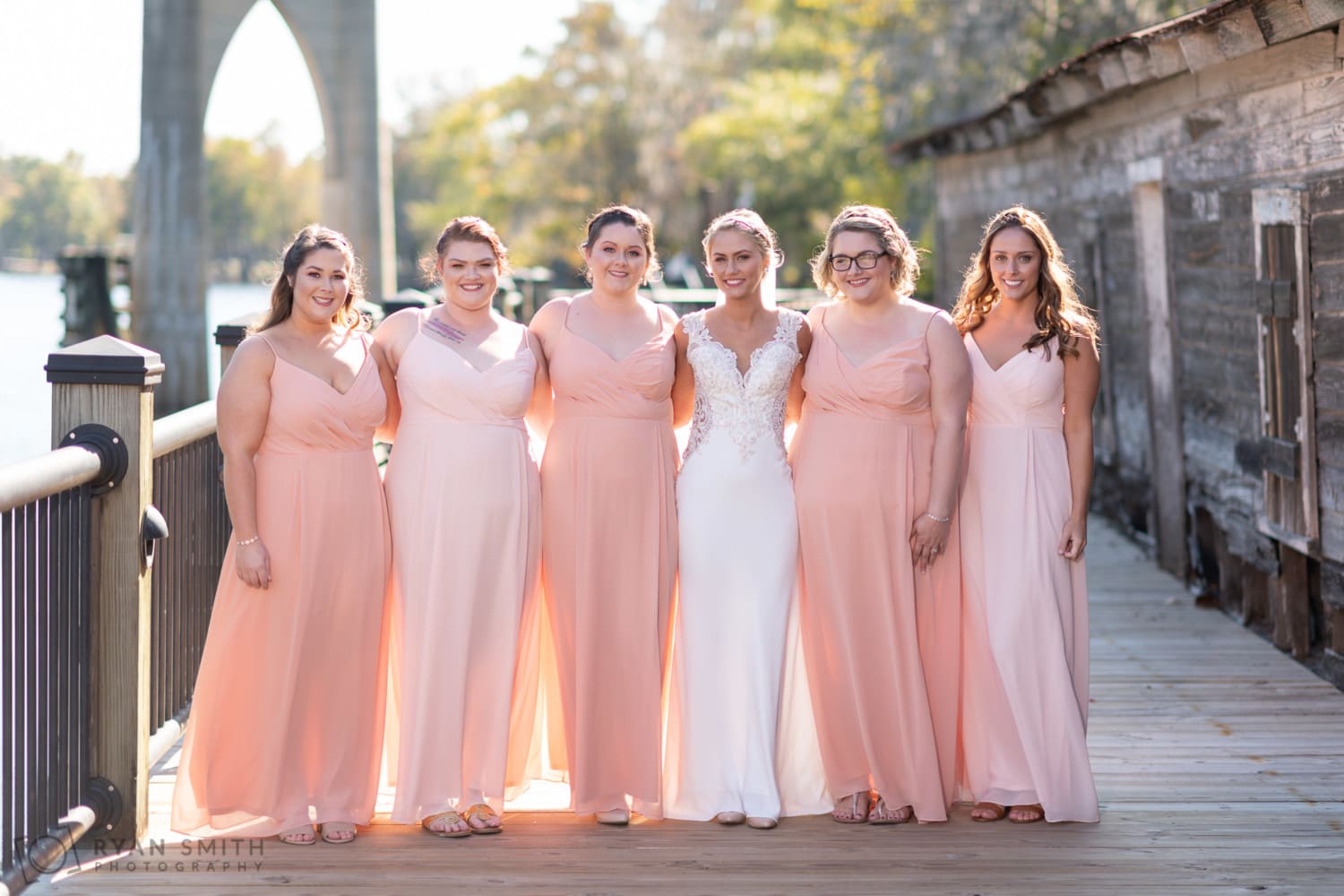 Bridesmaids before the ceremony - Conway River Walk