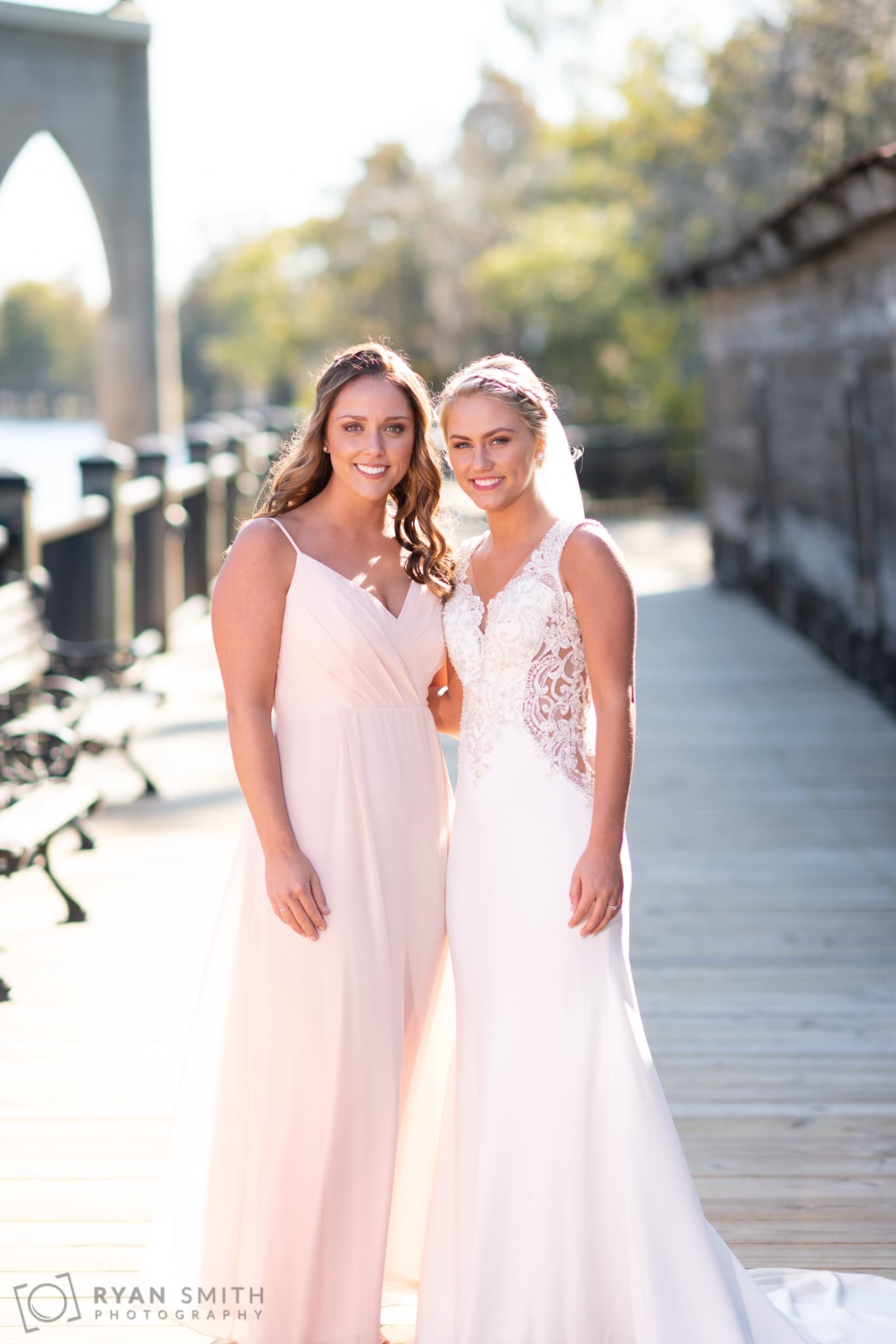 Individual portraits with each bridesmaid and bride -