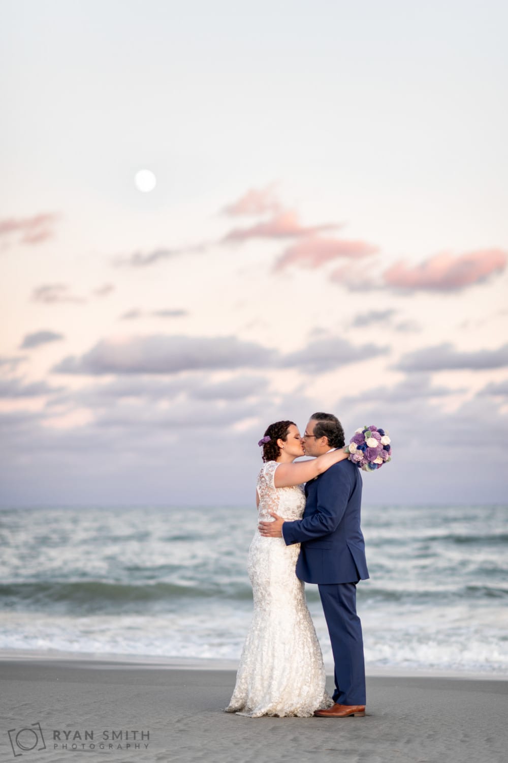 Kiss under the full moon - I photoshopped the moon a little lower in the sky - North Beach Plantation