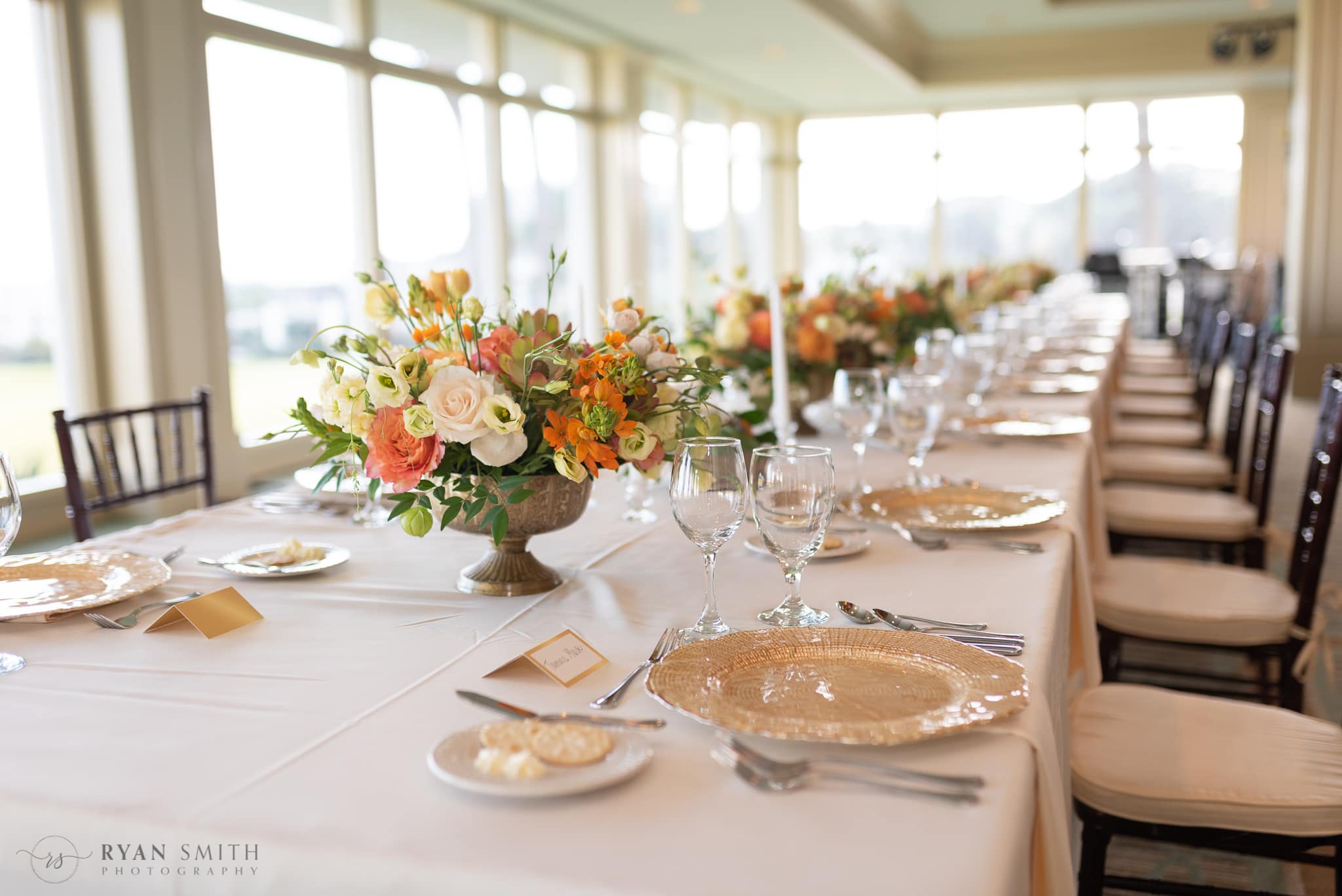 Table Decorations and Flowers - Dunes Golf and Beach Club - Myrtle Beach