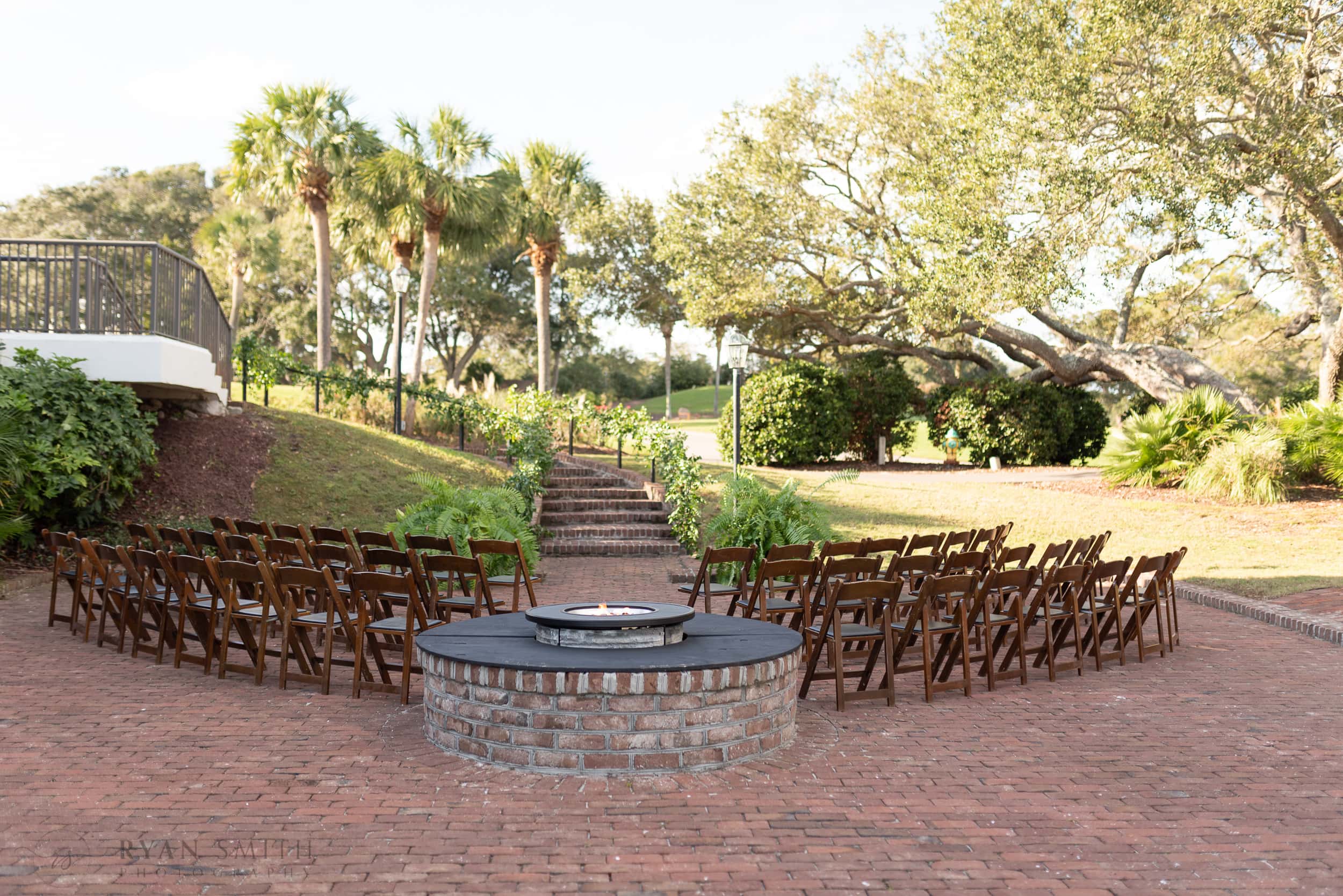 Wedding chairs setup on the patio - Dunes Golf and Beach Club - Myrtle Beach