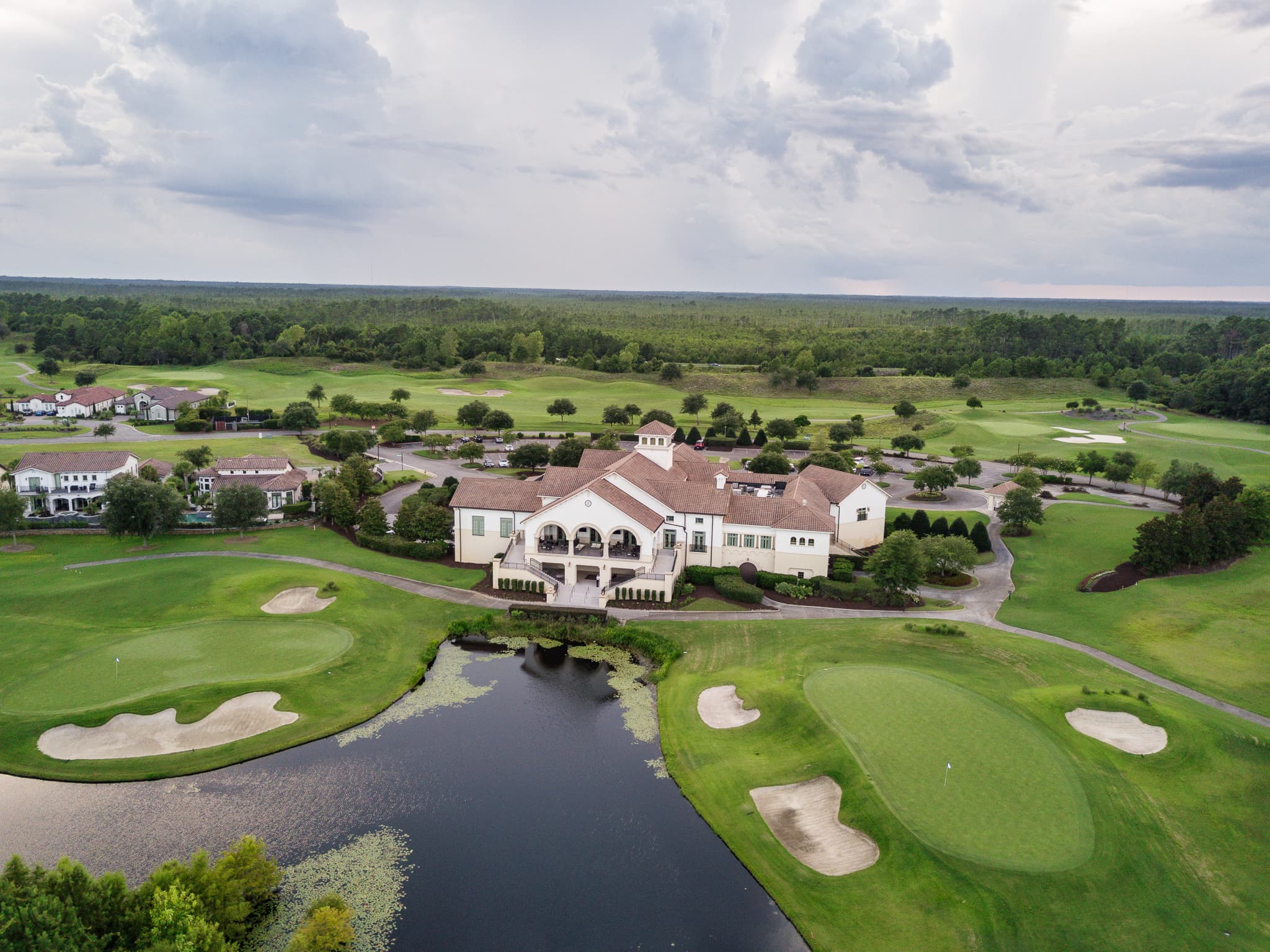 Aerial drone pictures of the clubhouse and golf course - Members Club at Grande Dunes