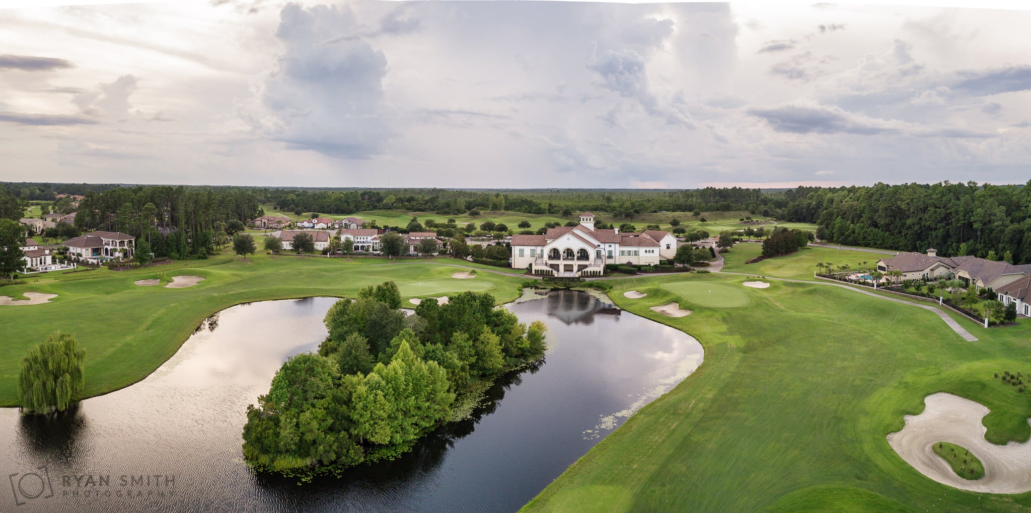 Aerial drone pictures of the clubhouse and golf course - Members Club at Grande Dunes