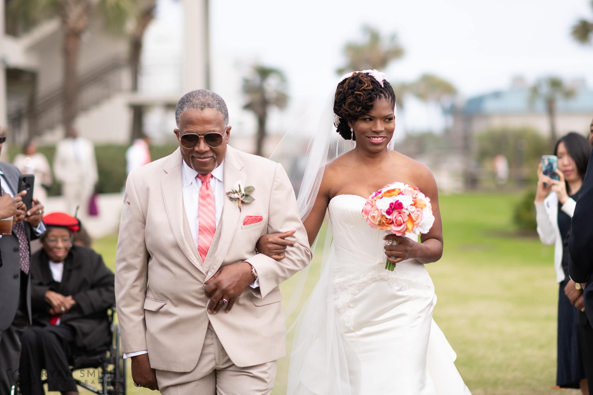 Bride and father walking down the isle together  - Doubletree Resort - Myrtle Beach
