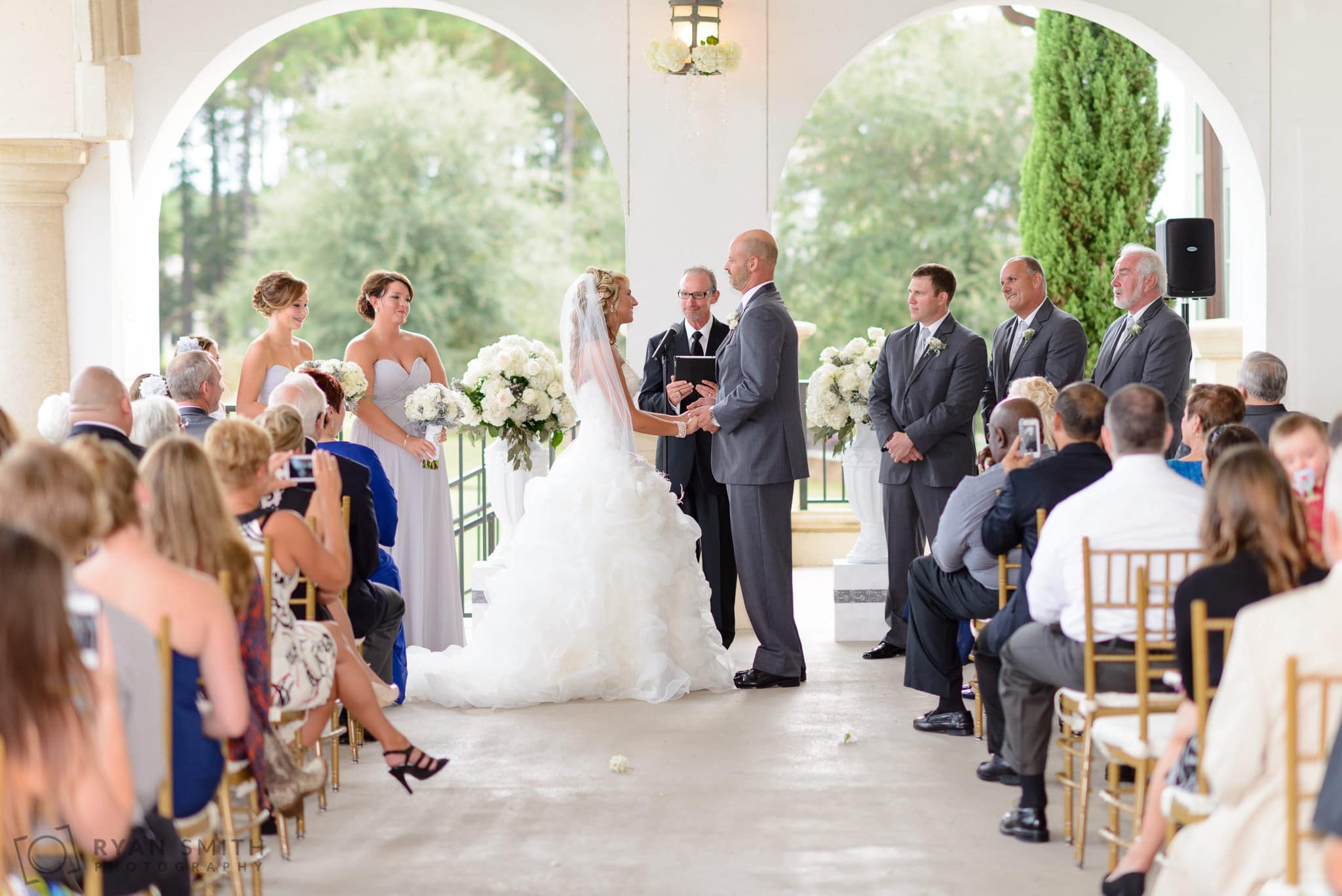 Bride and groom giving their vows -