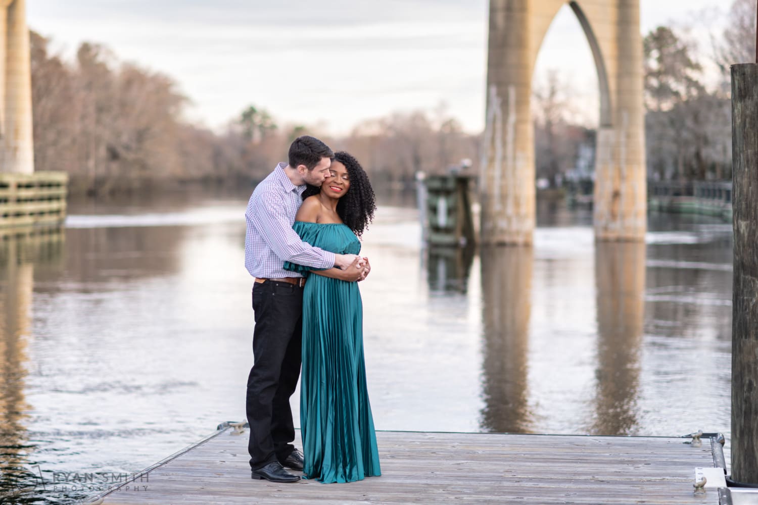Kiss on the cheek on the Waccamaw River - Conway Riverwalk