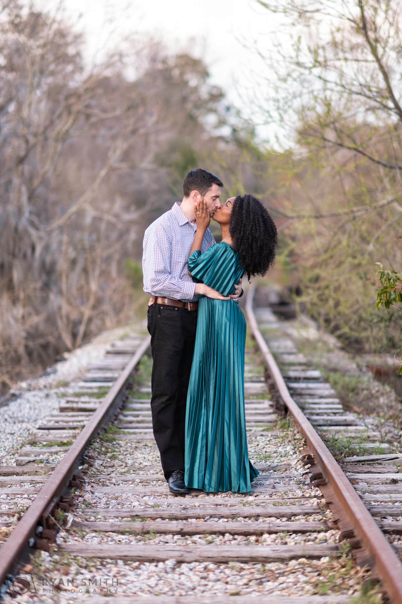 Kiss on the old train tracks - Conway Riverwalk