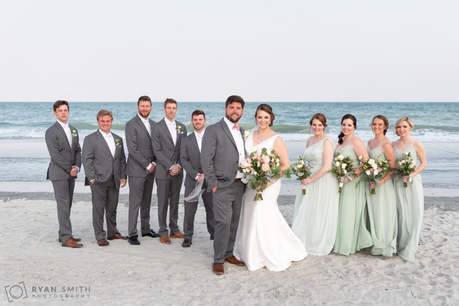 Fun bridal party pictures by the ocean - Grande Dunes Ocean Club - Myrtle Beach