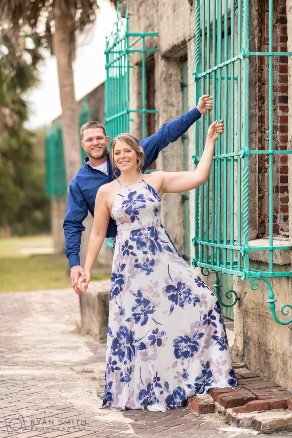 Holding hands by the castle window - Atalaya Castle - Pawleys Island