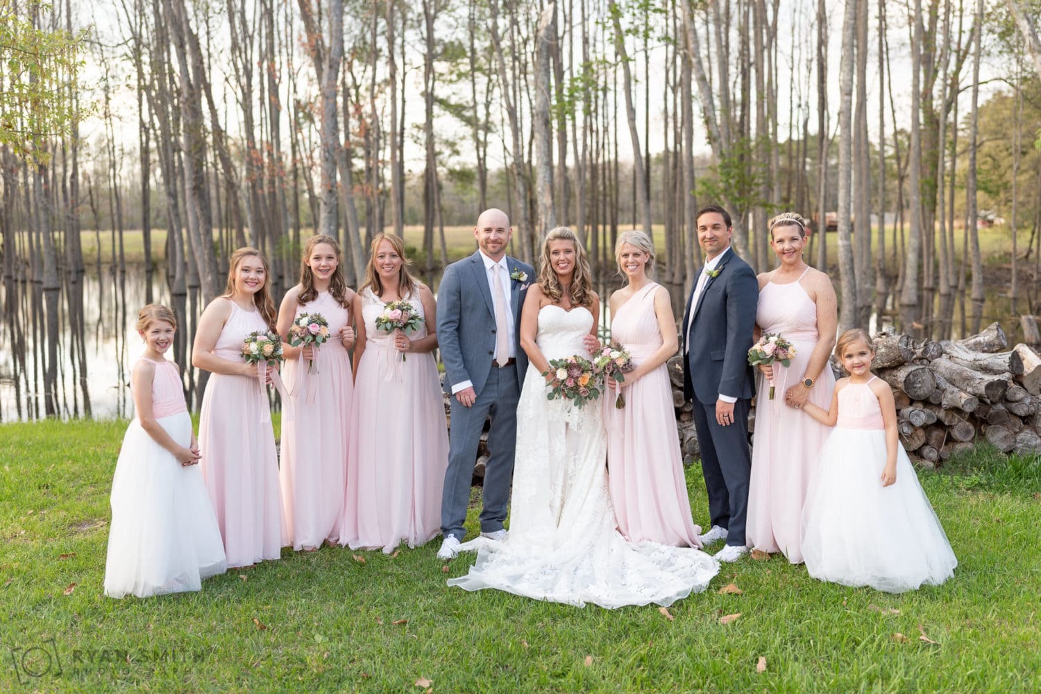Bridesmaids with just one groomsman  - Wildhorse at Parker Farms
