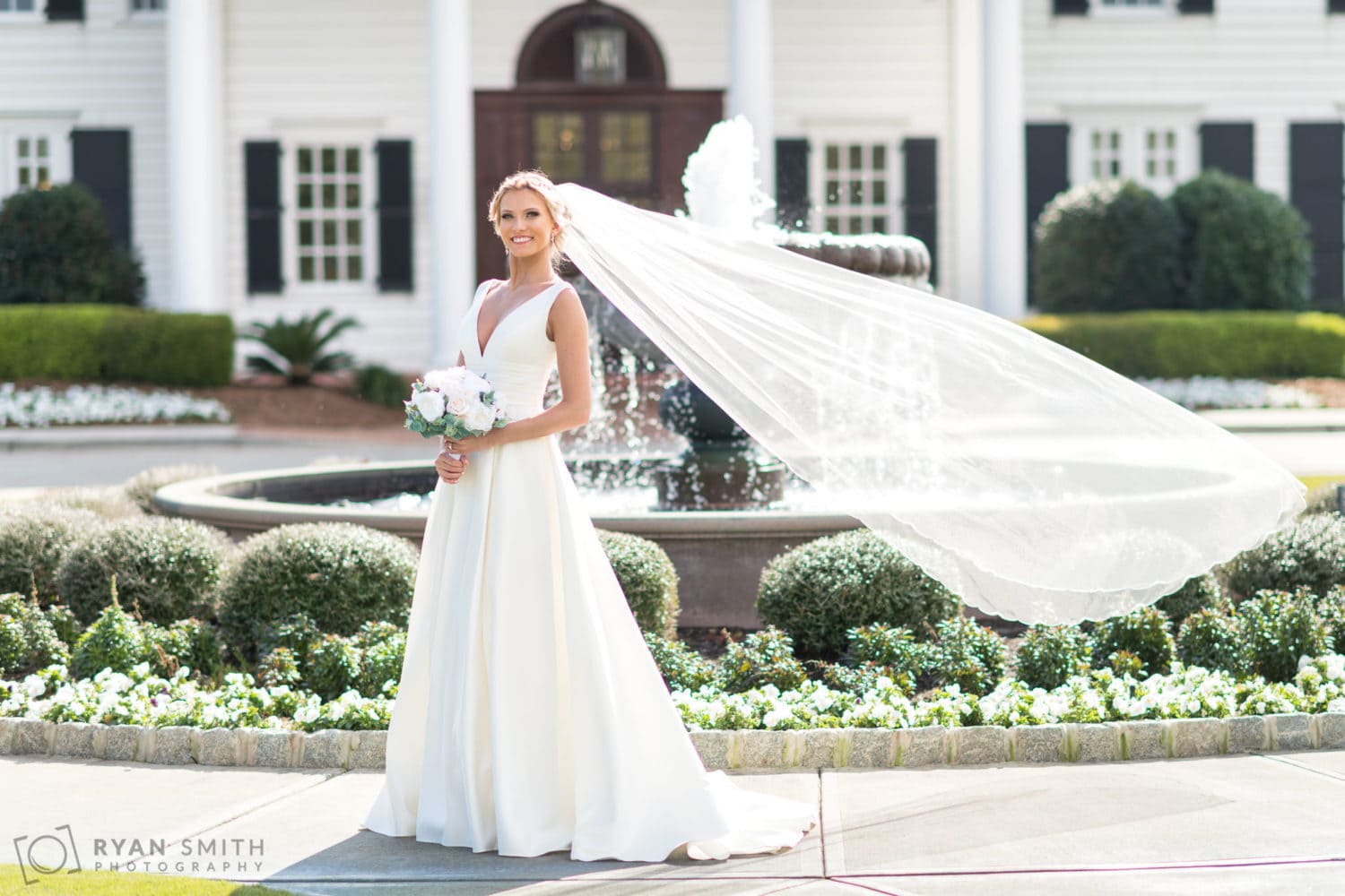 Portraits in front of the fountain - Pine Lakes Country Club