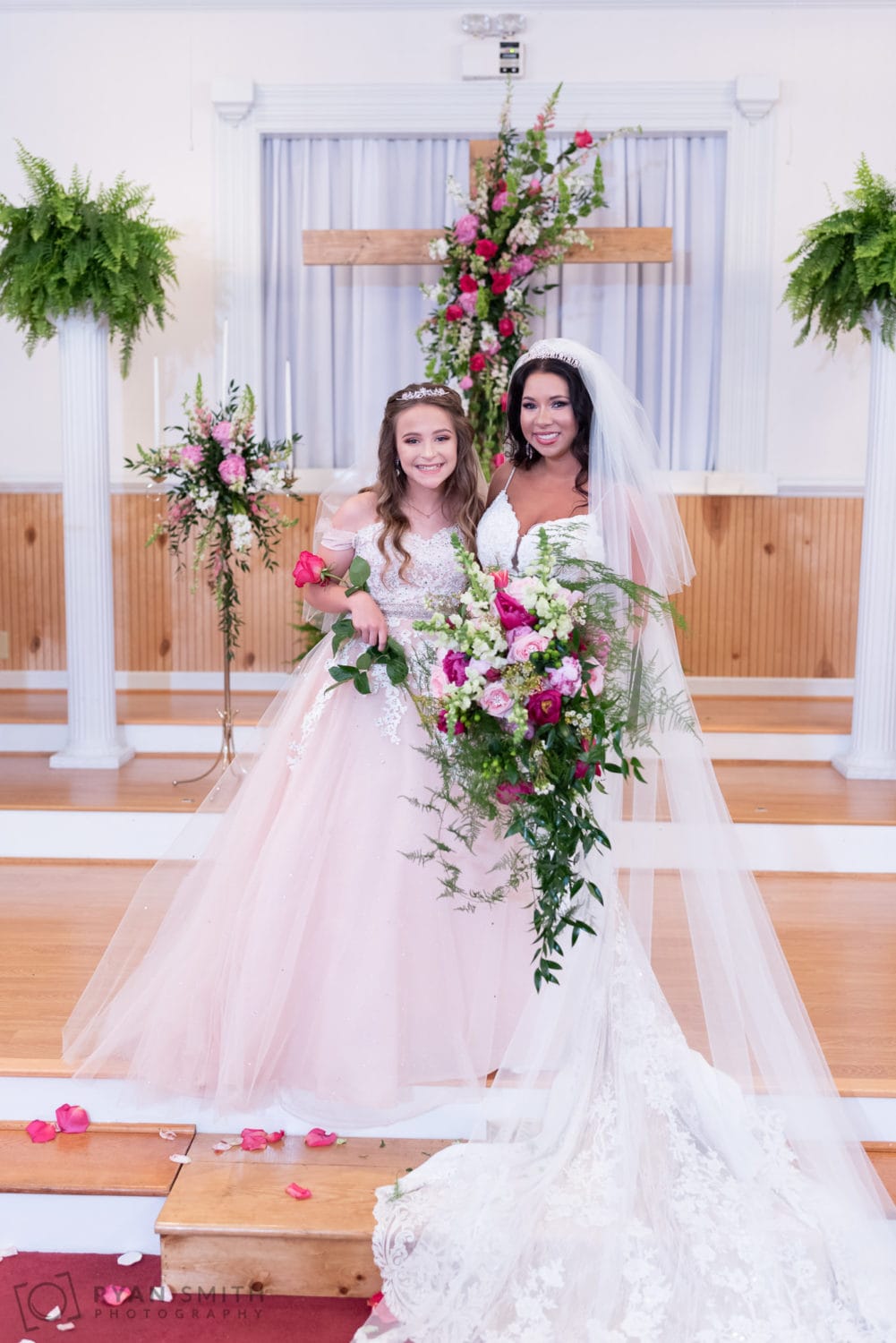 Bride and junior bridesmaid - Hidden Acres