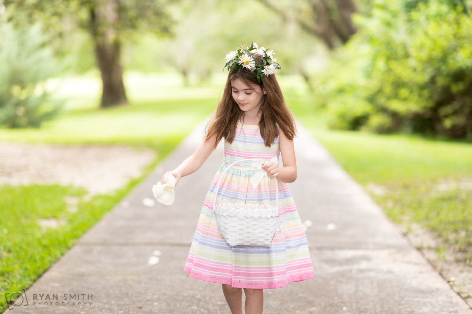 Flowergirl throwing petals - Holiday Cottage - Brookgreen Gardens