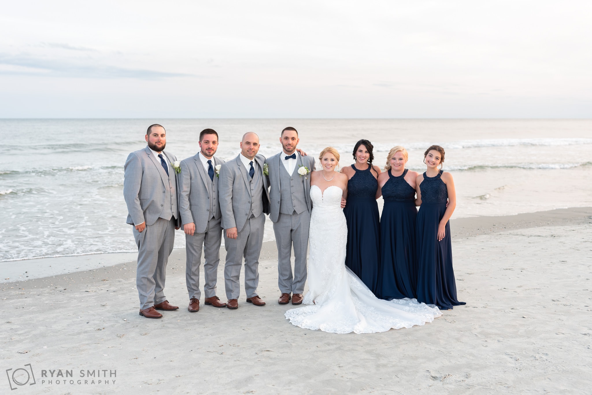 Bridal party in front of the ocean - 21 Main Events - North Myrtle Beach
