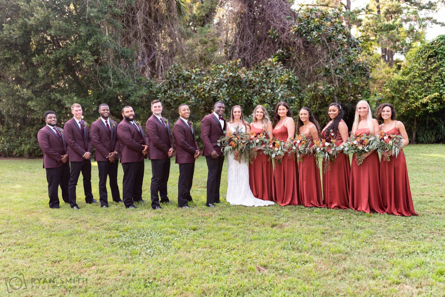 Bridal party pictures by the Carriage House - Magnolia Plantation - Charleston, SC