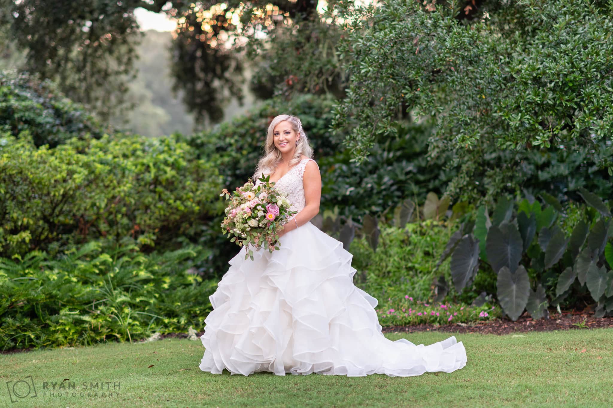 Bridal portrait on the lawn - Litchfield Country Club