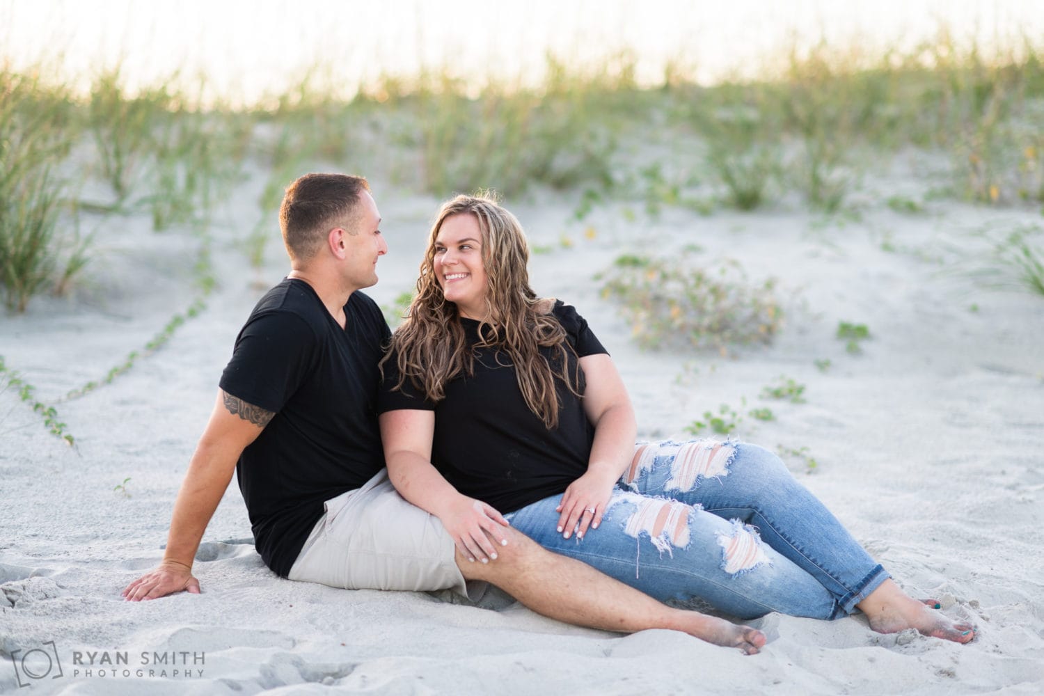 Engagement pictures with a great sunset at the State Park - Huntington Beach State Park