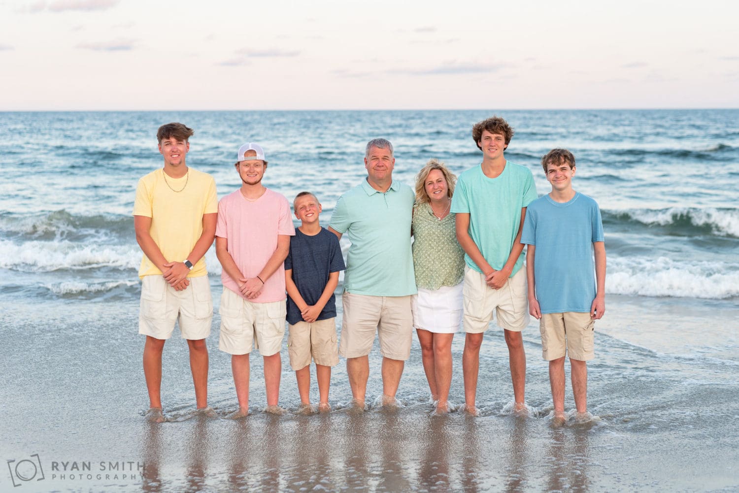 Mom and dad with 5 boys - Huntington Beach State Park