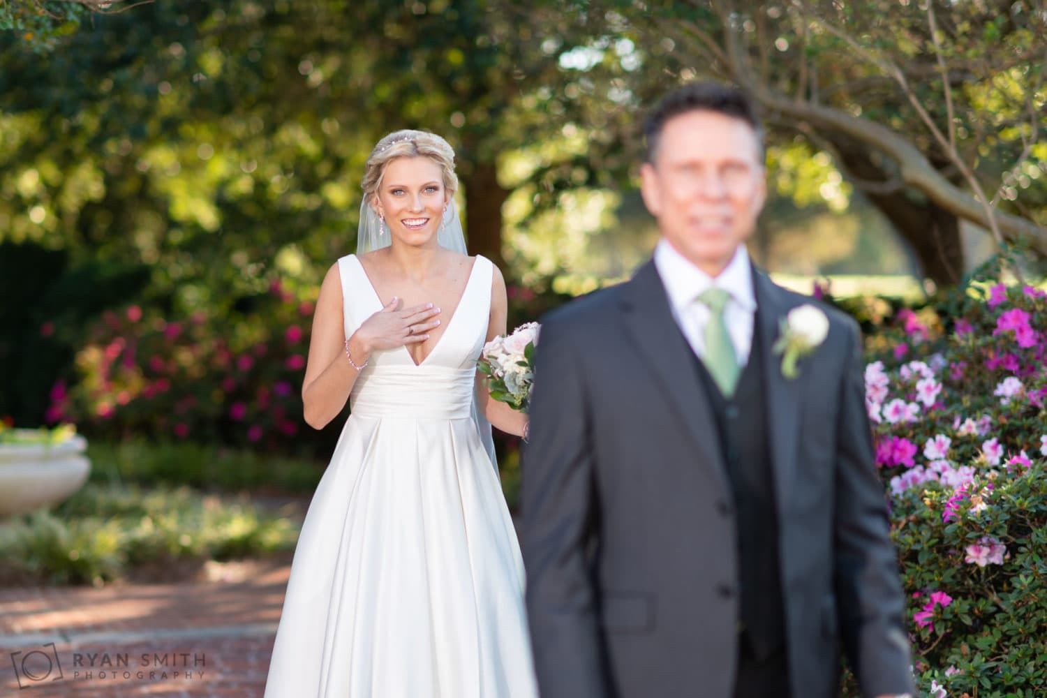 First looking with bride and her father - Pine Lakes Country Club