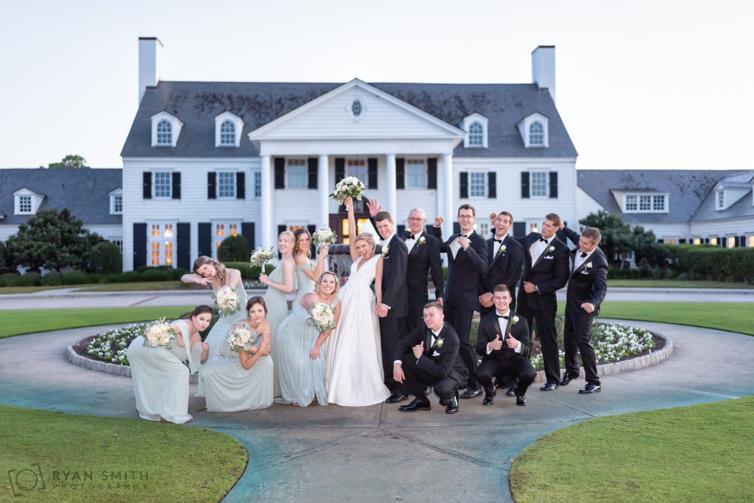Fun pose with the wedding party - Pine Lakes Country Club