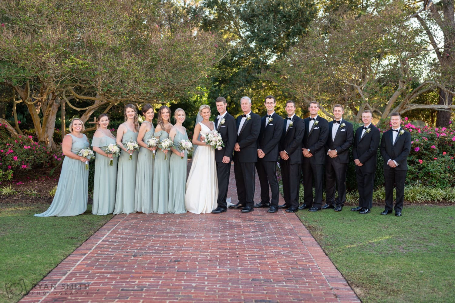 Wedding party on the garden path - Pine Lakes Country Club