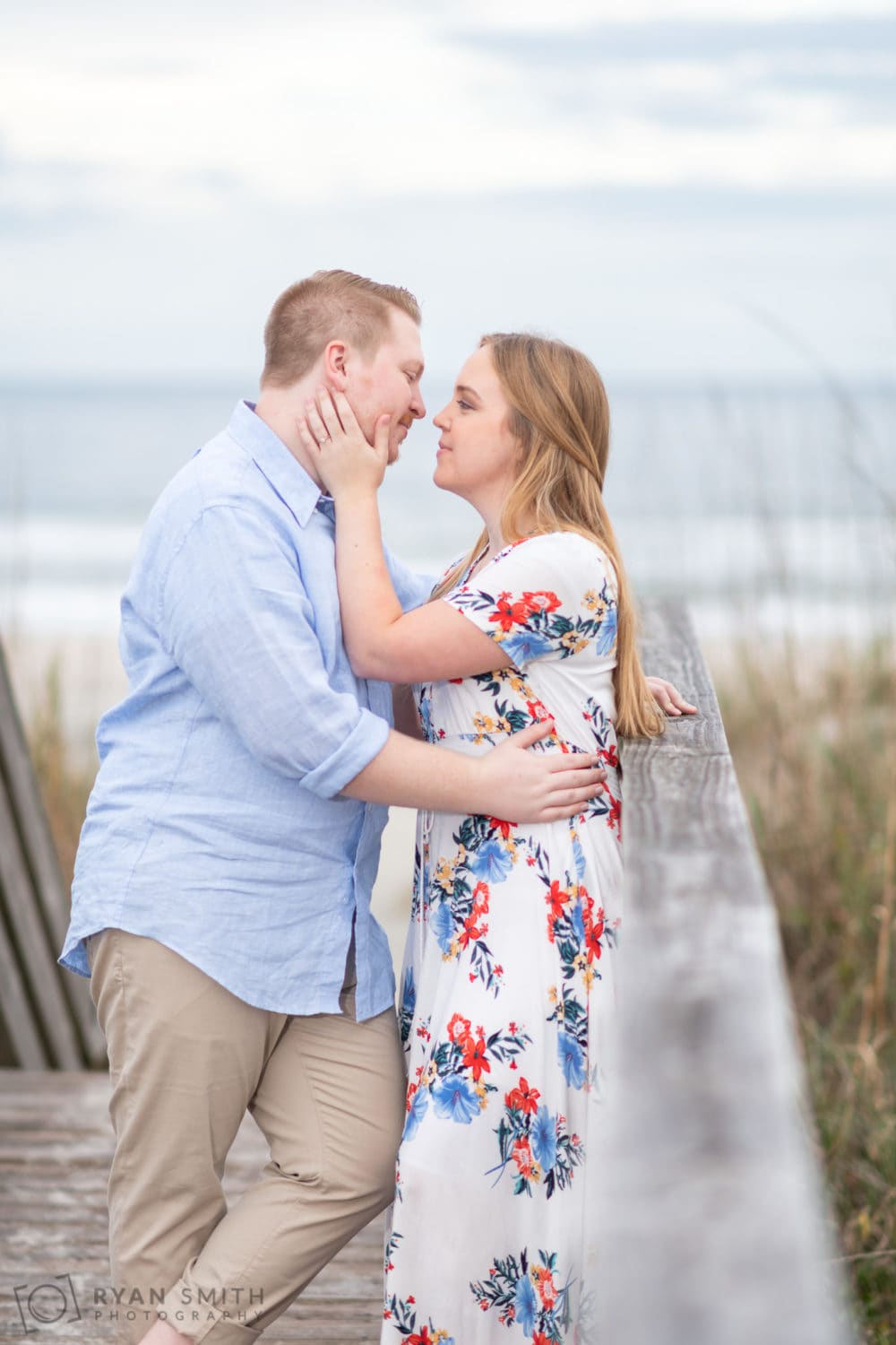 Beautiful winter sunset for engagement pictures - Huntington Beach State Park