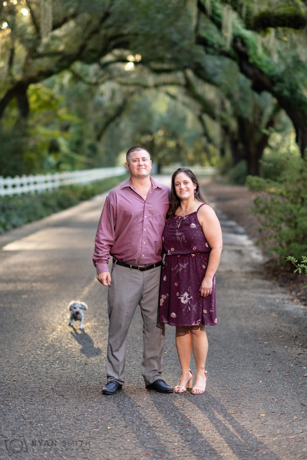Engagement pictures at Caledonia with a little dog - Caledonia Golf & Fish Club