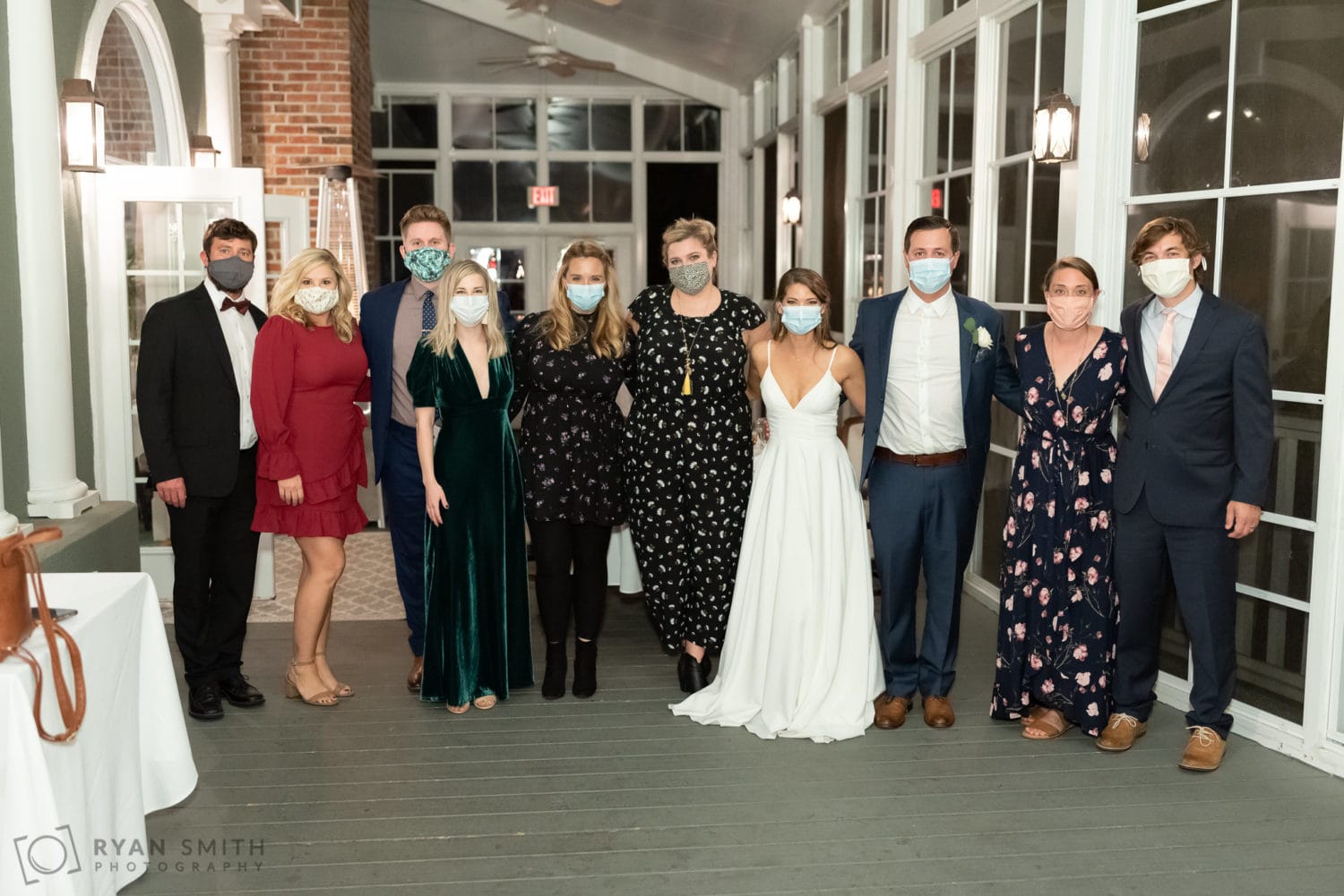 Staying safe with masks during the reception - Kimbel's - Wachesaw Plantation