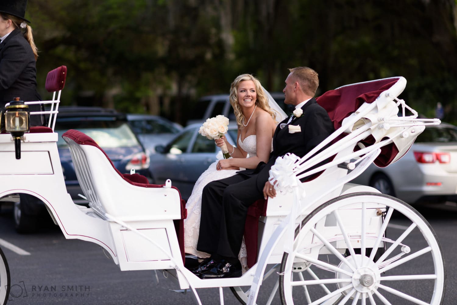 Leaving ceremony on carriage - Wachesaw Plantation