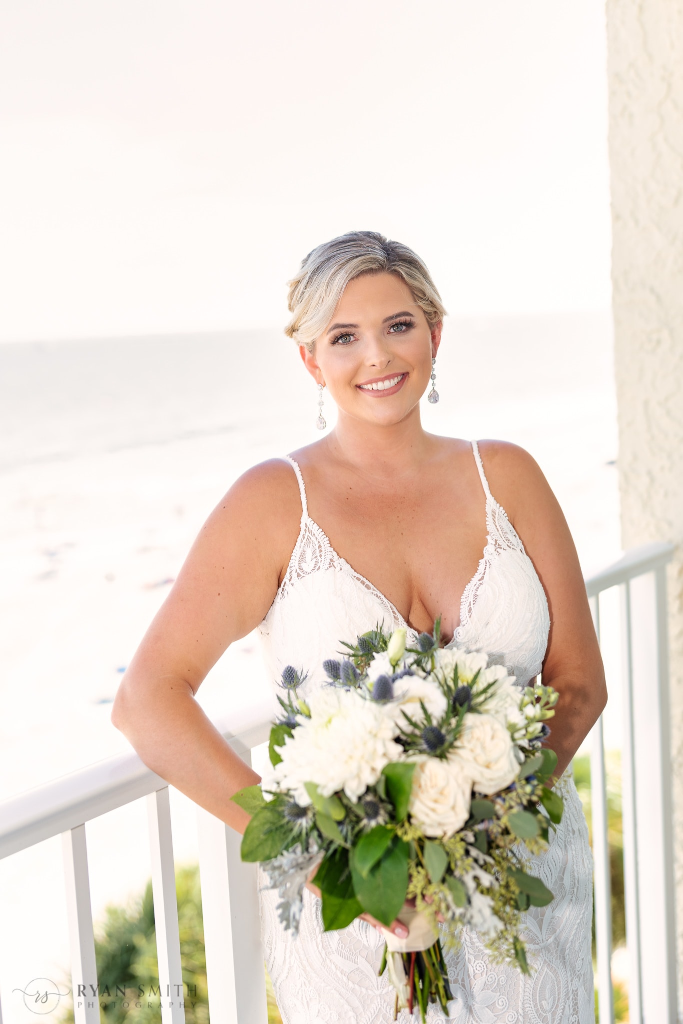 Bride in the hotel room before the ceremony - Folly Beach - Charleston