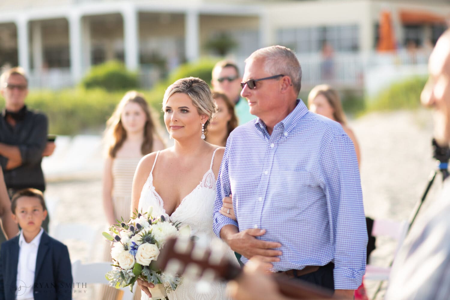 Father about to give away the bride - Folly Beach - Charleston