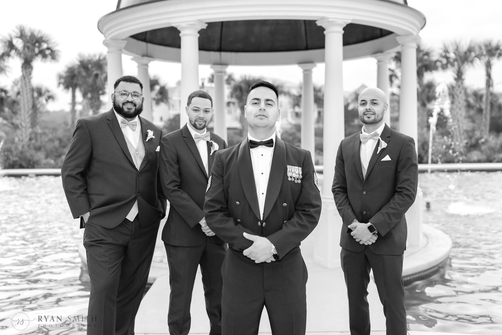 Groomsmen in black and white - 21 Main Events at North Beach