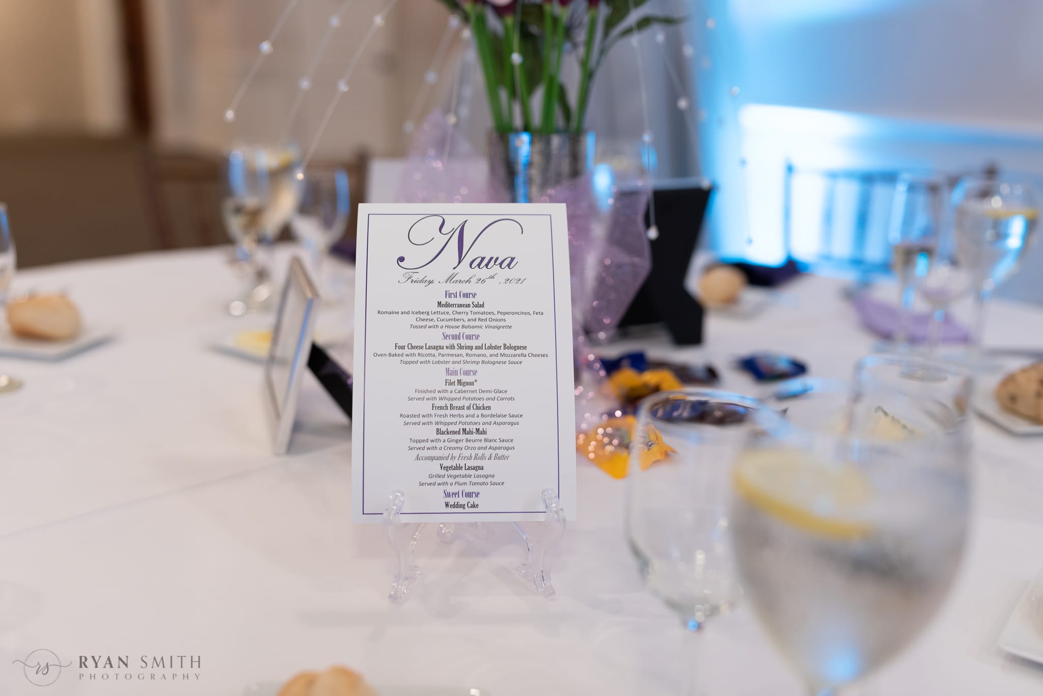 Wedding menu - 21 Main Events at North Beach