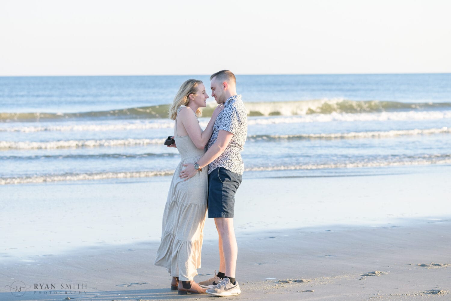 Looking into each other's eyes after proposal - Inlet Point Plantation - Little River