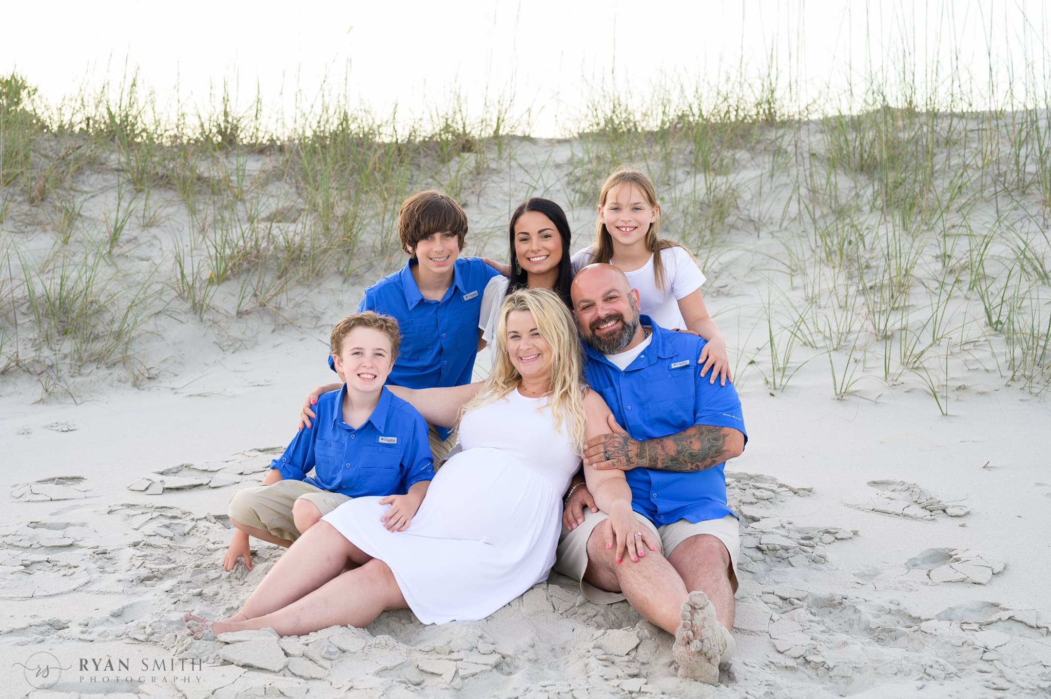 Family portrait in front of the dunes - Huntington Beach State Park