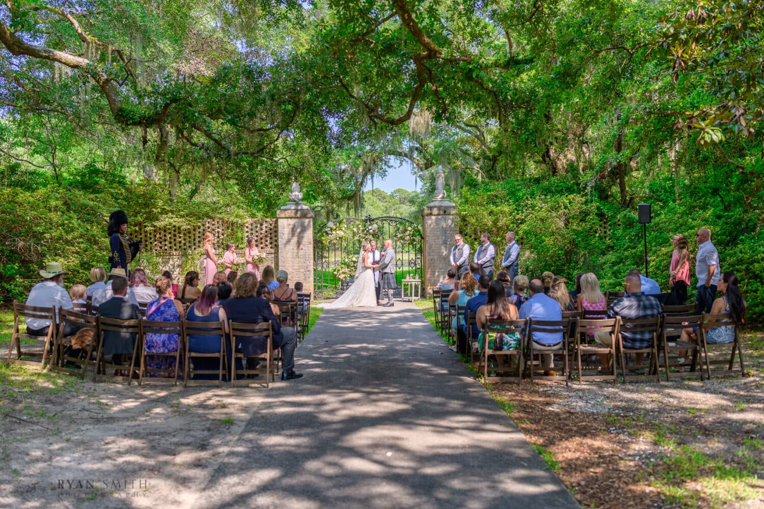 Ceremony under the oaks in HDR - Brookgreen Gardens