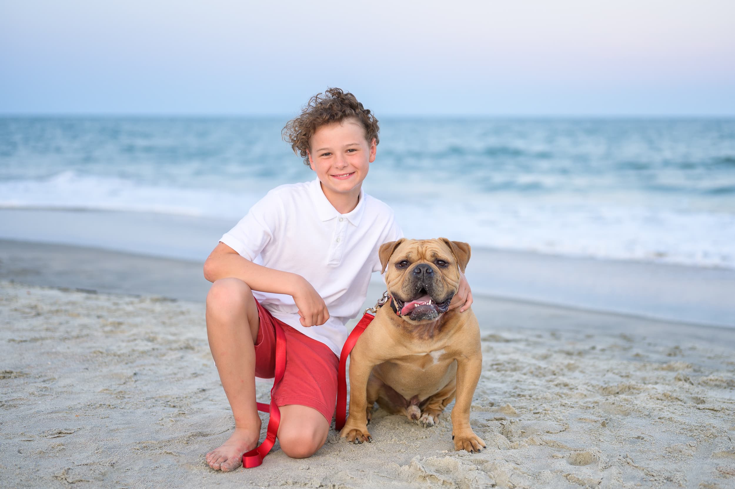 Little boy and his dog - Huntington Beach State Park