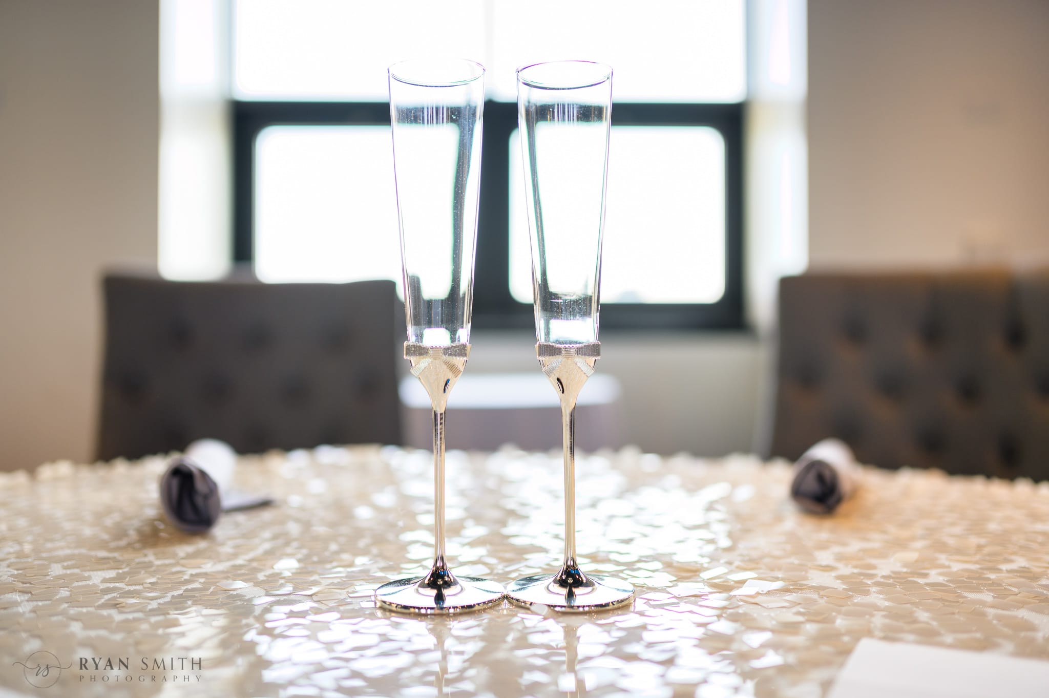 Bride and grooms wine glasses  - North Beach Resort & Villas