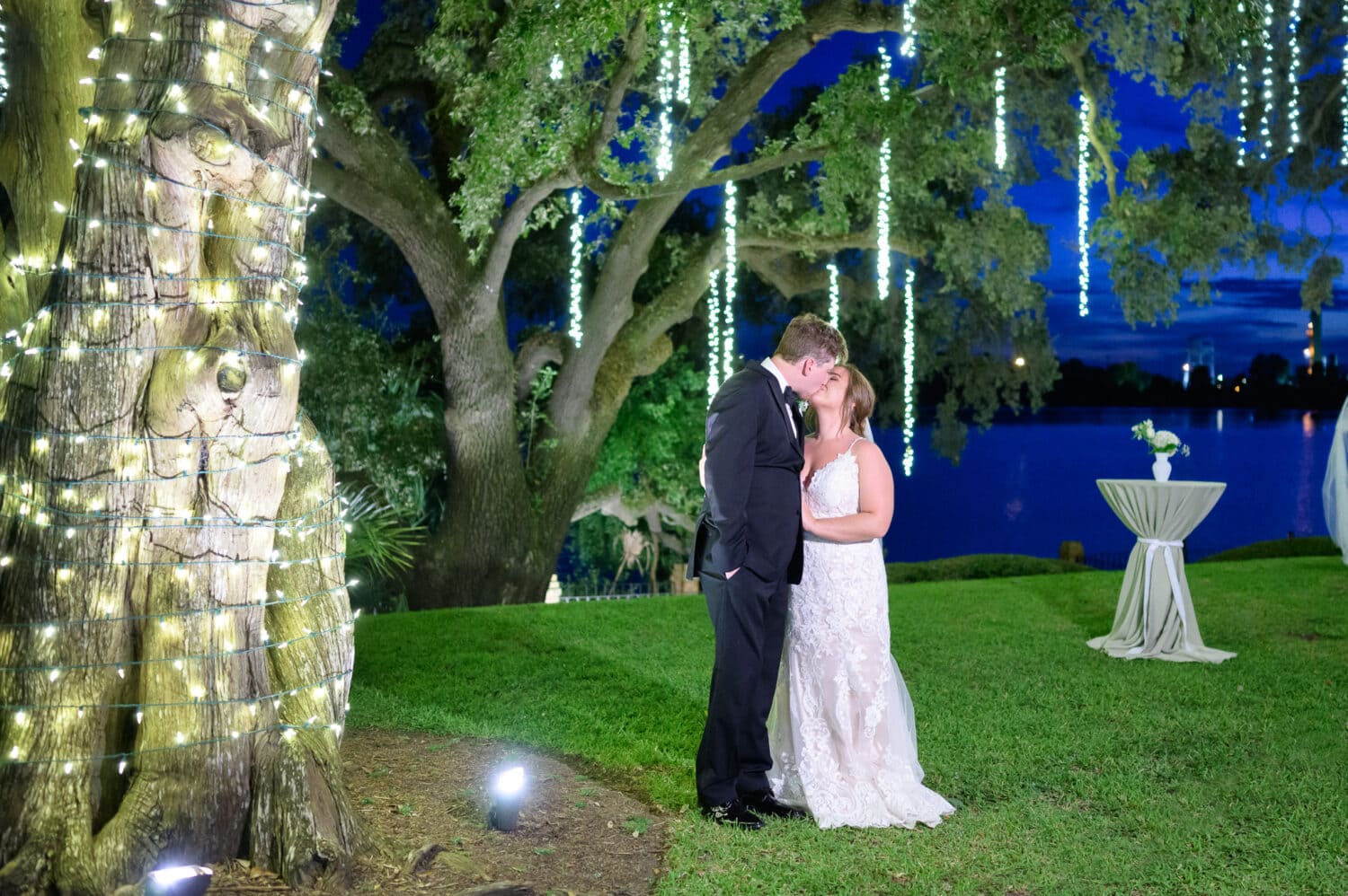 Kiss under the lights hanging from the trees - Kaminski House Museum