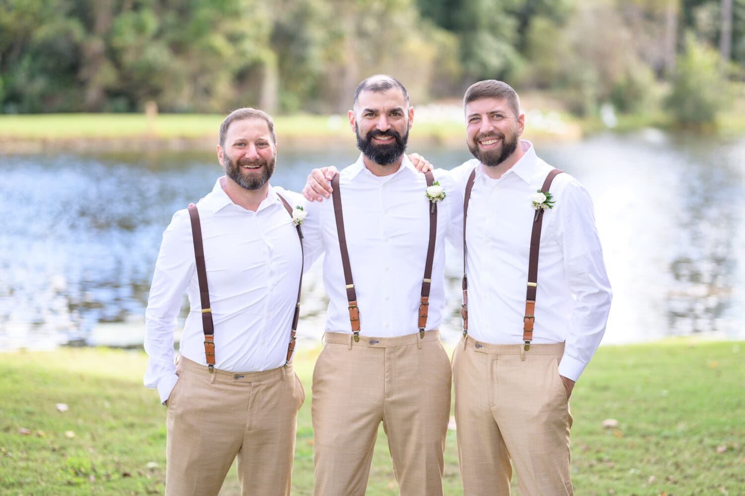 Groom with his brothers - Pawleys Plantation