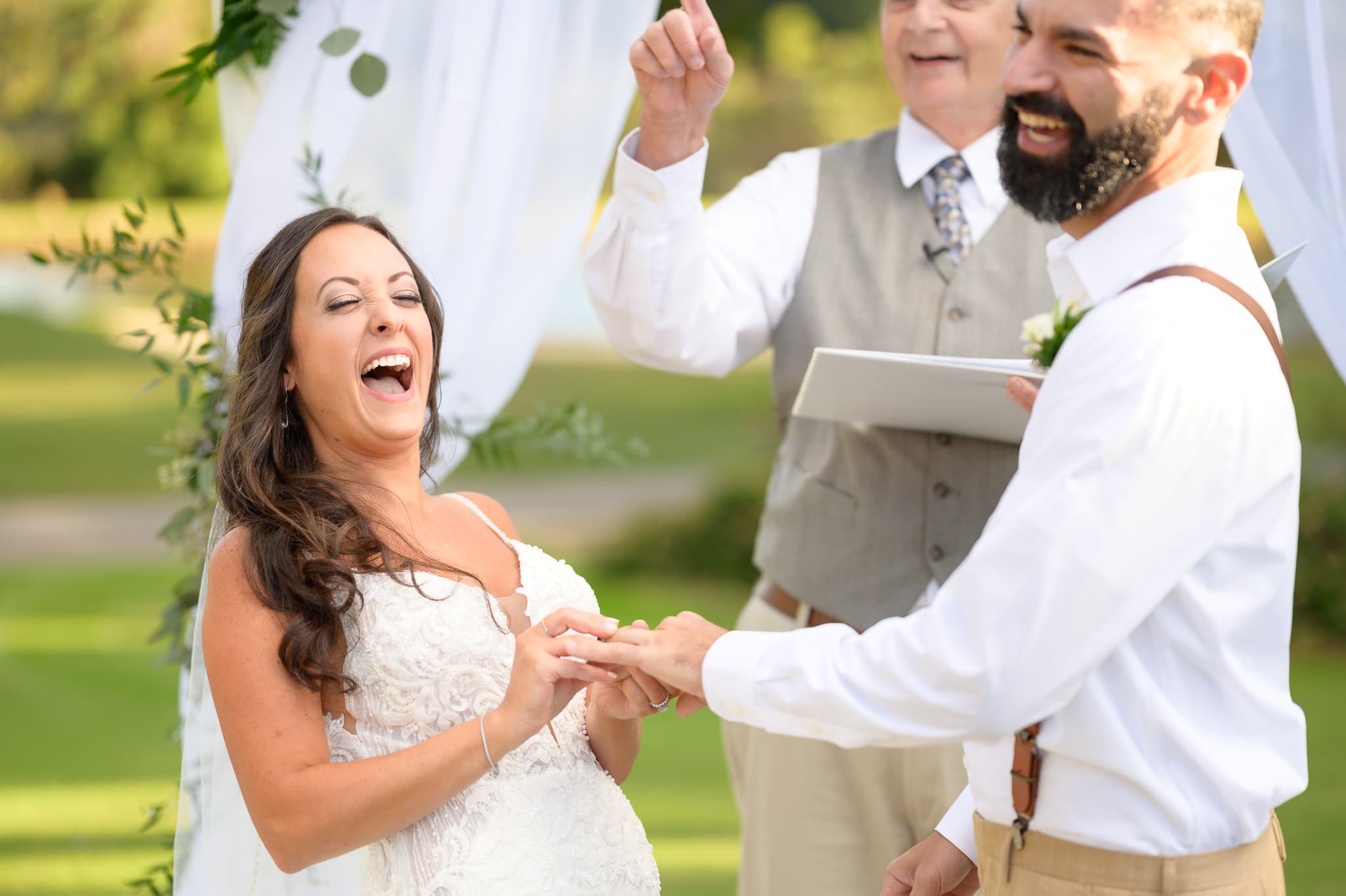 Laughing during the ceremony - Pawleys Plantation