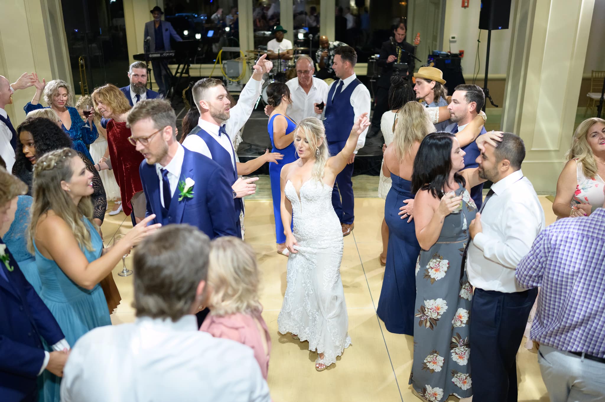 Lots of dun on the dance floor during reception - Dunes Golf and Beach Club