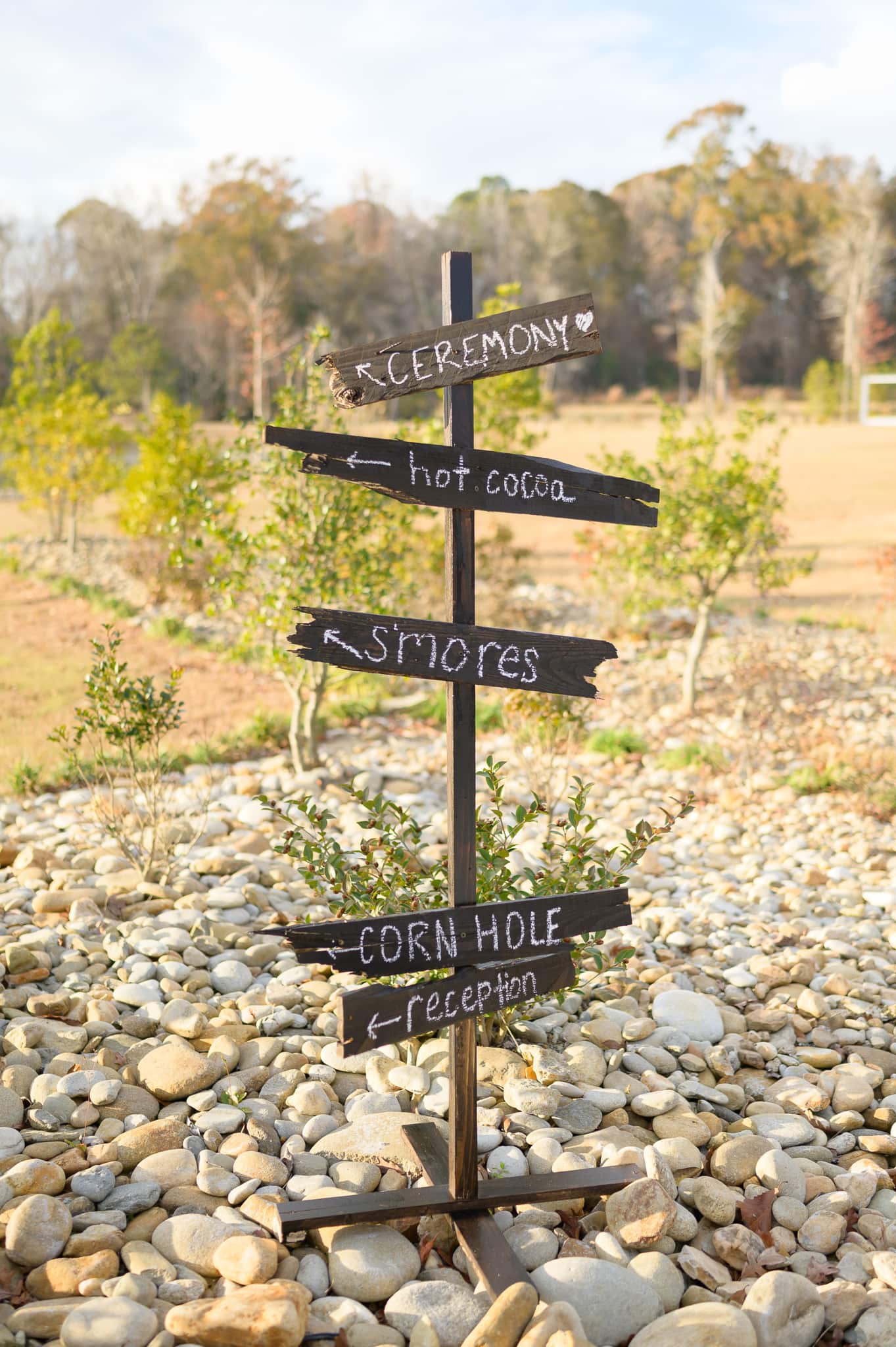 Direction sign - The Venue at White Oaks Farm