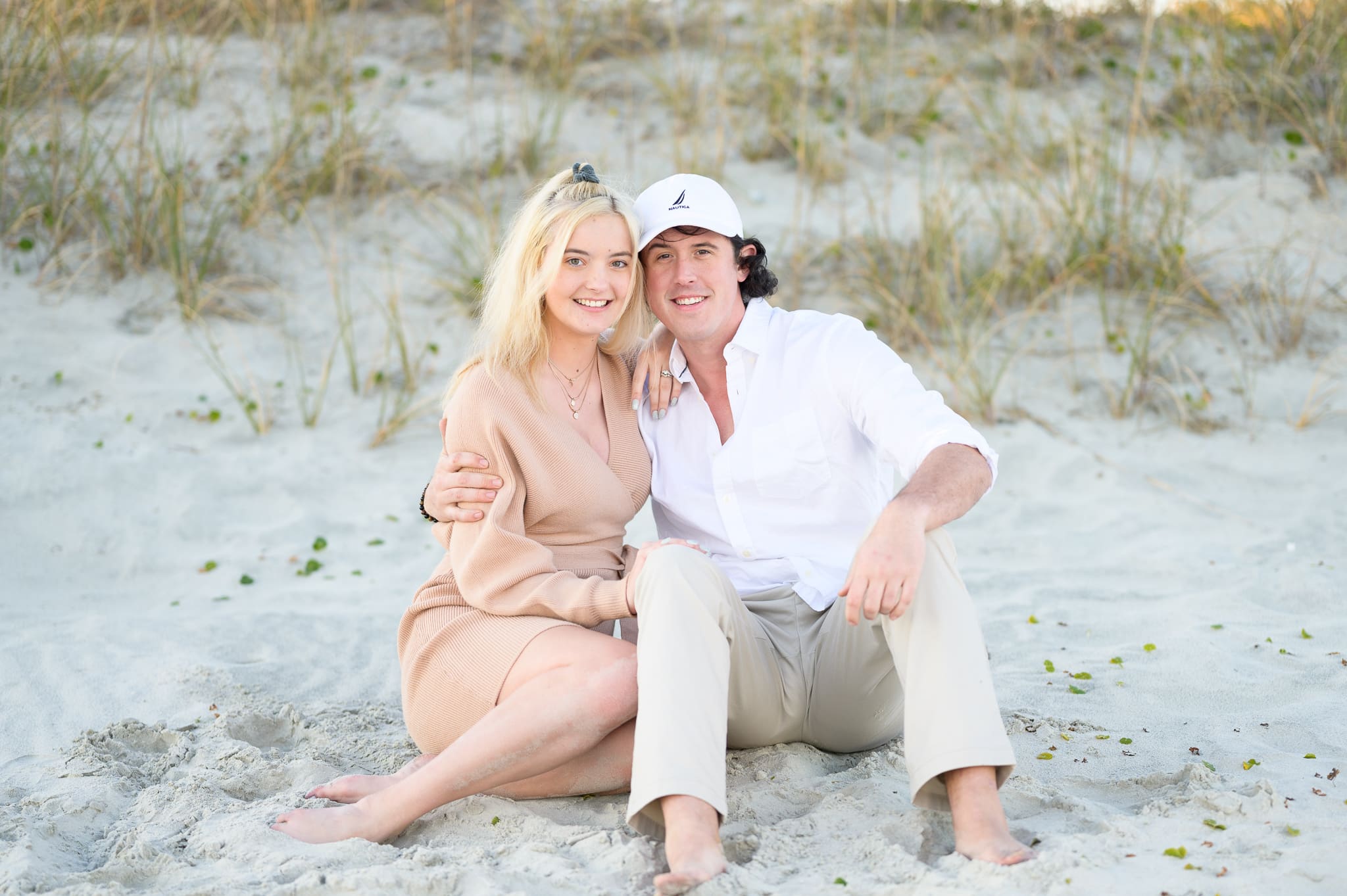 Engagement portraits by the dunes - Huntington Beach State Park