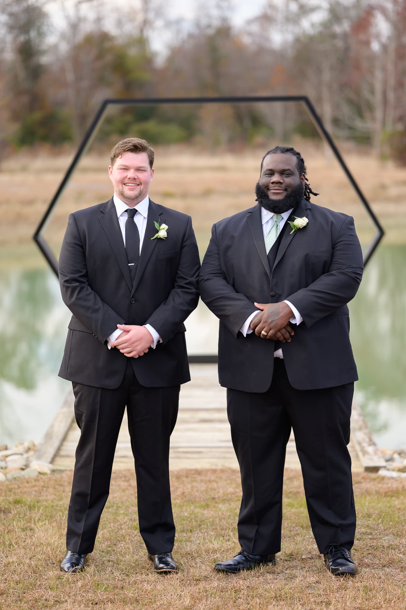 Groom with his brother - The Venue at White Oaks Farm