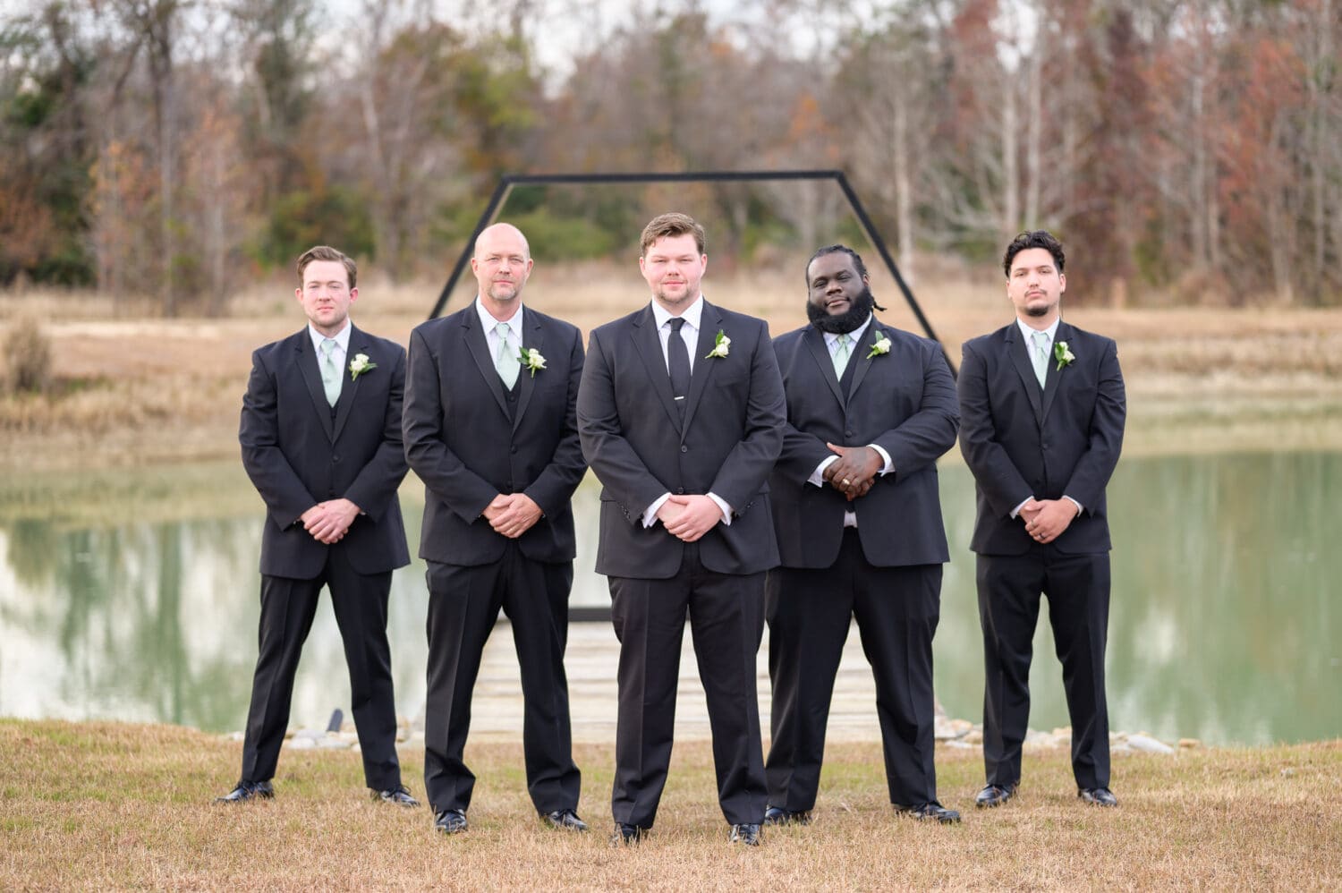 Groomsmen with groom - The Venue at White Oaks Farm
