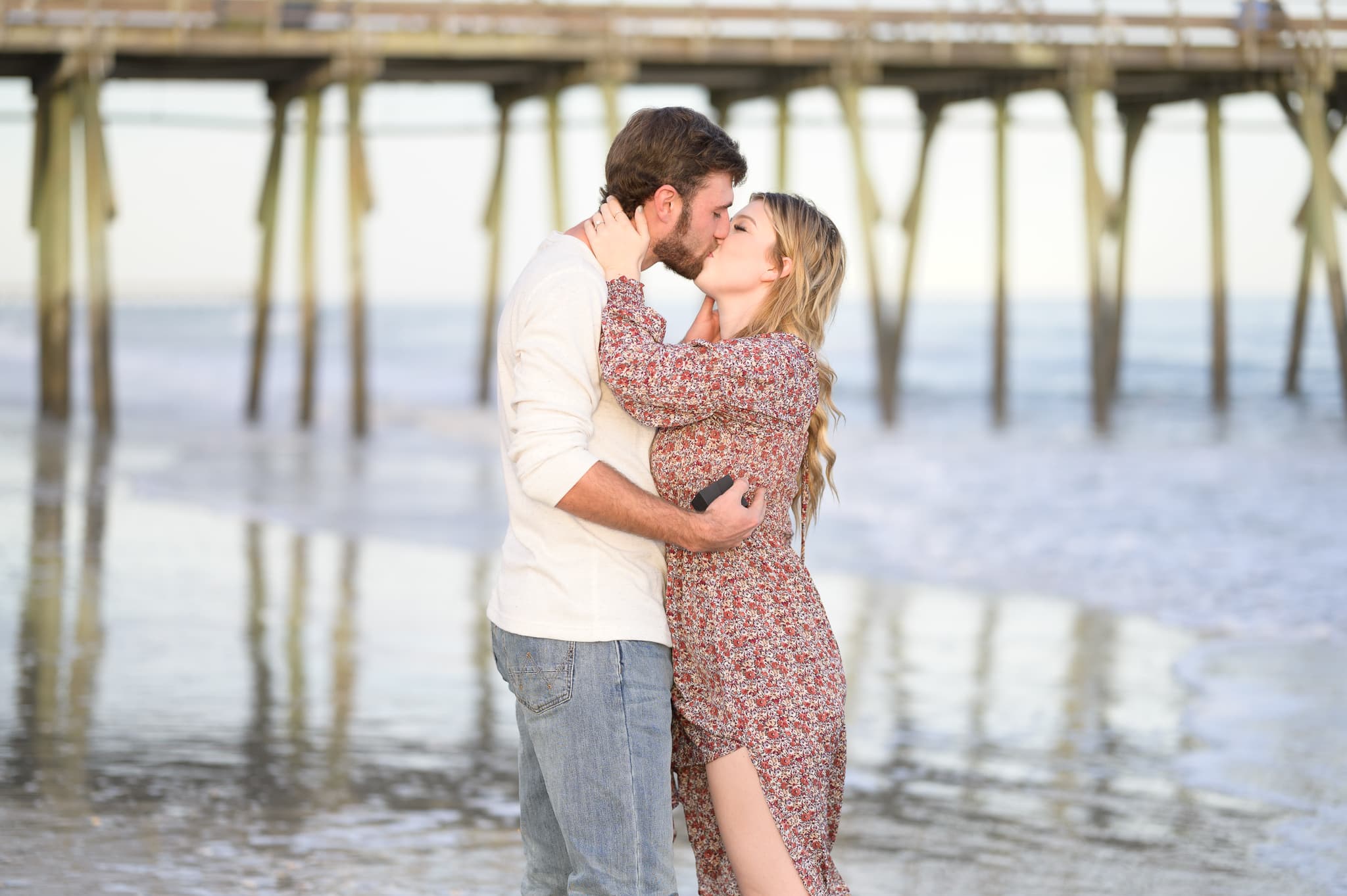 Kiss after the proposal - Myrtle Beach State Park